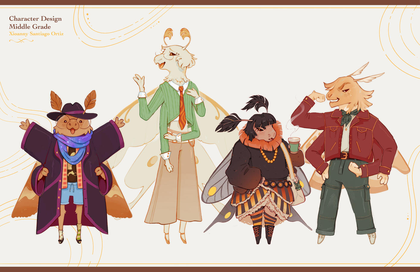 Middle Grade Characters - Moth Fashion School